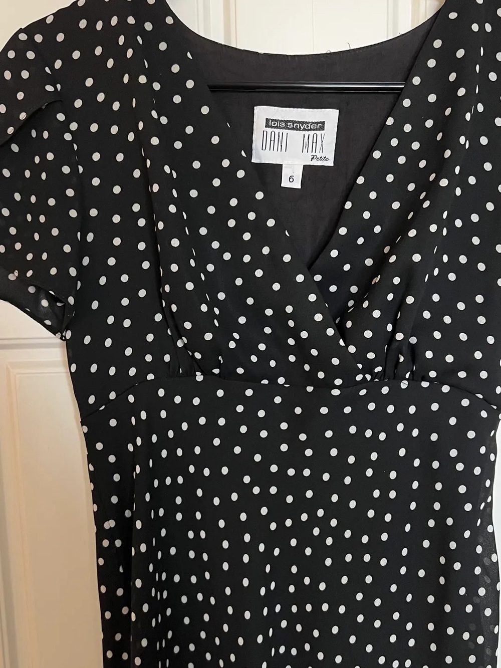 Vintage Black Polka Dot Midi Dress - Picture 6 of 6